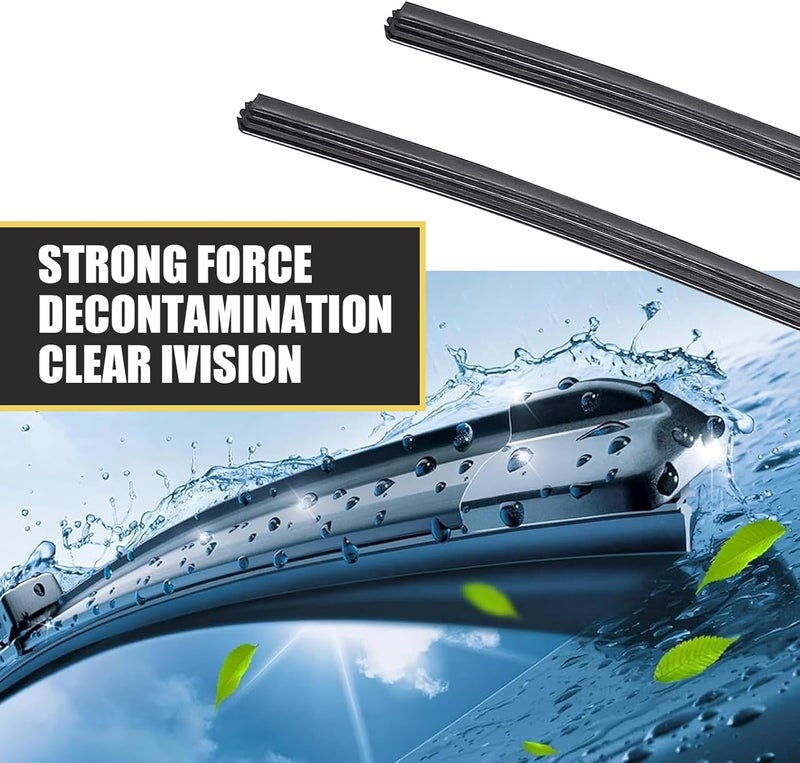Bawkars 4 PCS 28" Silicone Frameless Wiper Blade Refill, Waterproof Boneless Wiper Inserts, Windshield Rubber Strip Replacement, Universal for Most Cars, Trucks, SUVs (Black) - Image 5